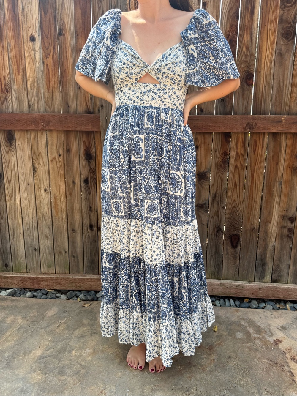 Abercrombie & Fitch Blue & White Floral Maxi Dress XS